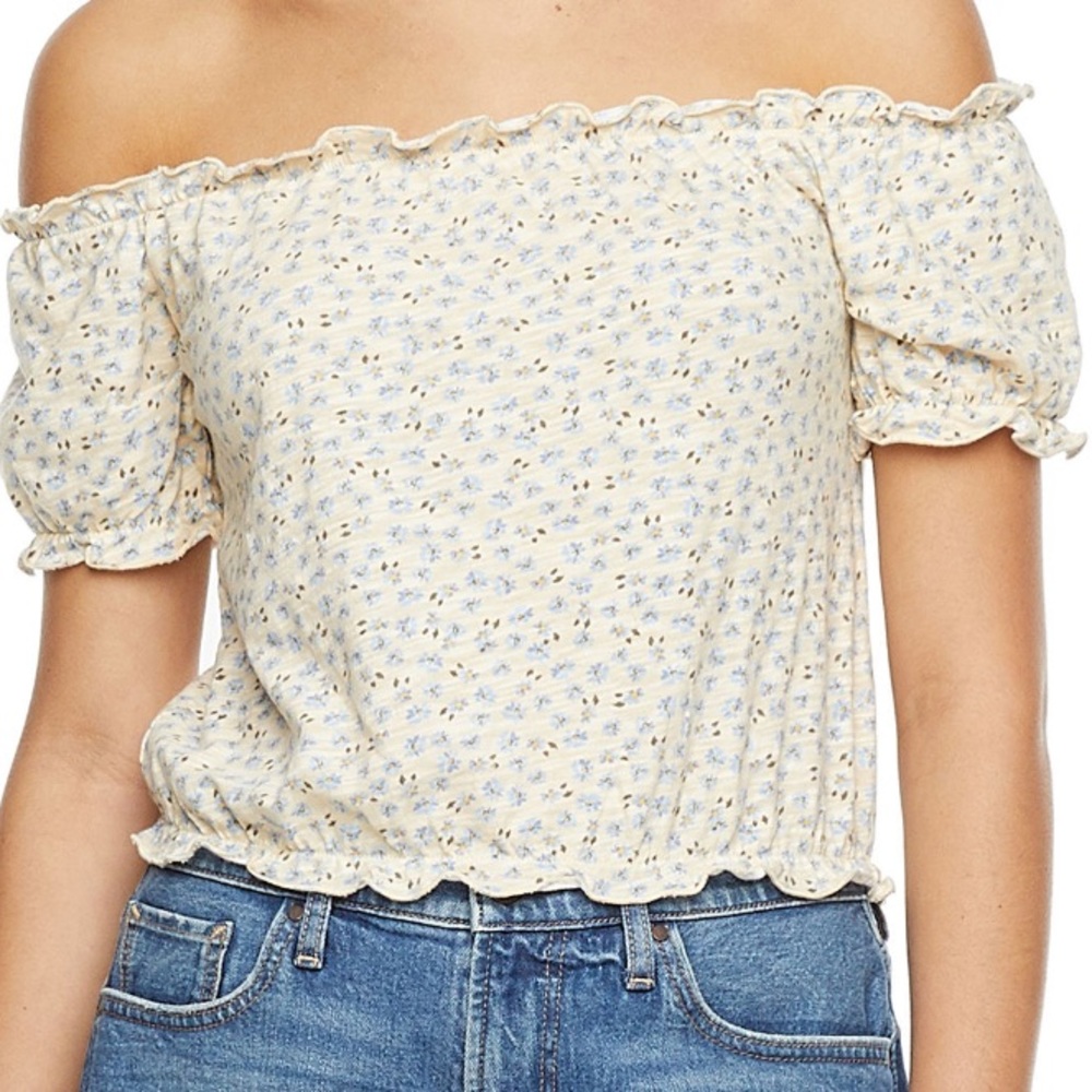 Arizona short sleeve blouse “white corn floral” sz XL NWT